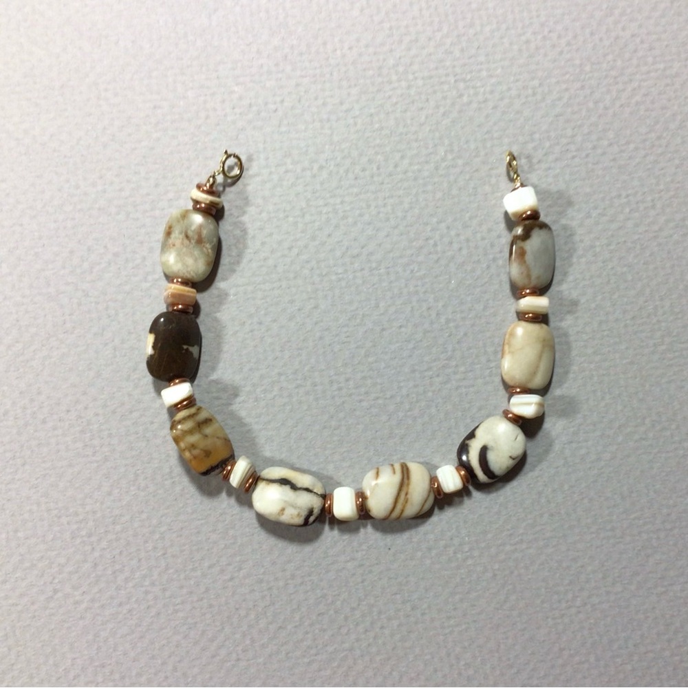 Zebra Jasper and Copper Bracelet